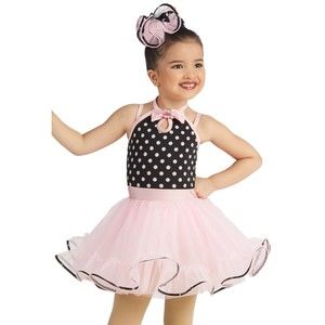 Weissman Girls Polka Dot Strappy Dance Performance Dress Size: (Small (6/6X))